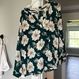 Loft Long Sleeve Flower Blouse